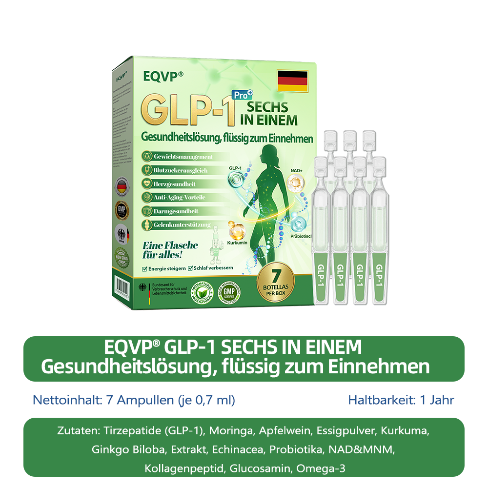 Offizieller Laden ✅| 𝗘𝗤𝗩𝗣® 𝐺𝐿𝑃-𝟏 SECHS IN EINEM Gesundheitslösung, flüssig zum Einnehmen ✅ Für Fettleibigkeit, Herz-Kreislauf-Gesundheit, Diabetes, Schlafapnoe, Darmgesundheit, Gelenkprobleme und mehr👨‍⚕️