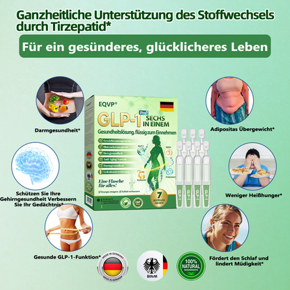 Offizieller Laden ✅| 𝗘𝗤𝗩𝗣® 𝐺𝐿𝑃-𝟏 SECHS IN EINEM Gesundheitslösung, flüssig zum Einnehmen ✅ Für Fettleibigkeit, Herz-Kreislauf-Gesundheit, Diabetes, Schlafapnoe, Darmgesundheit, Gelenkprobleme und mehr👨‍⚕️