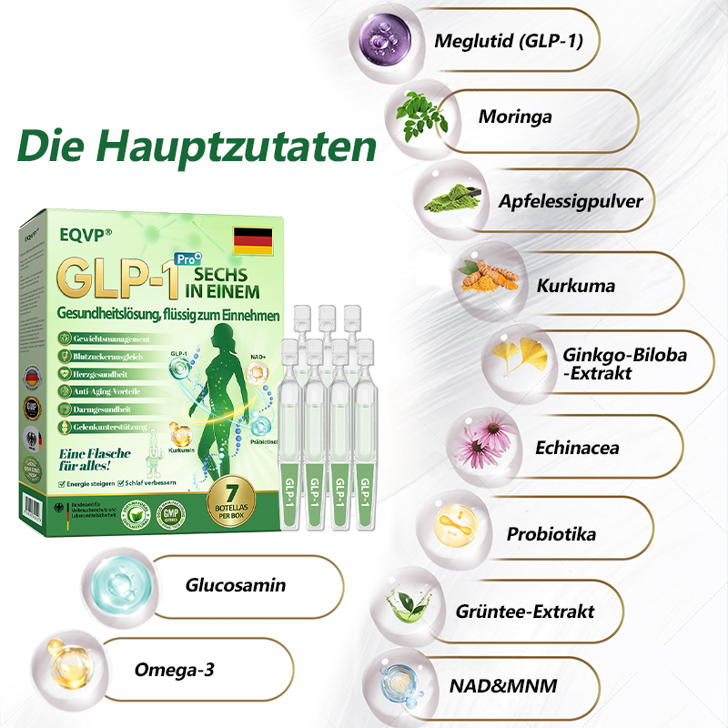 Offizieller Laden ✅| 𝗘𝗤𝗩𝗣® 𝐺𝐿𝑃-𝟏 SECHS IN EINEM Gesundheitslösung, flüssig zum Einnehmen ✅ Für Fettleibigkeit, Herz-Kreislauf-Gesundheit, Diabetes, Schlafapnoe, Darmgesundheit, Gelenkprobleme und mehr👨‍⚕️
